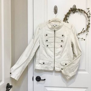 LOFT Military Jacket Off-White/Cream, Size 14